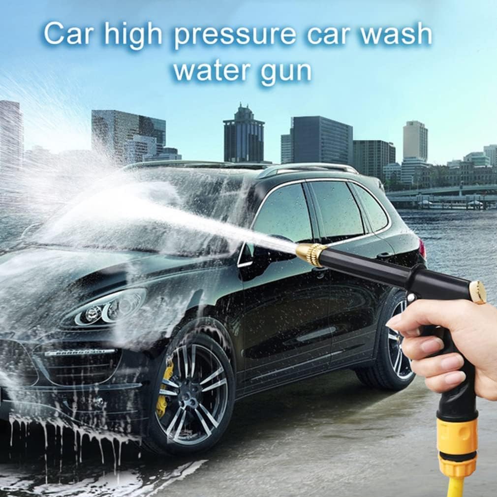 UCRAVO Metal, Rubber 1 Pc Mini Washer Gun Nozzle, Black, High Pressure Car Wash Trigger Nozzle, Multi-Pattern Spray Gun for Cleaning, Gardening, and More