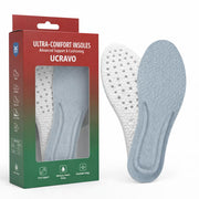 UCRAVO Memory Foam Shoe Insoles for Men & Women Soft Cushion Shock Absorbing Height Increasing Sports Breathable Orthopedic Arch Support Inserts Cuttable Comfort Pads for Running,Walking, Daily Shoes
