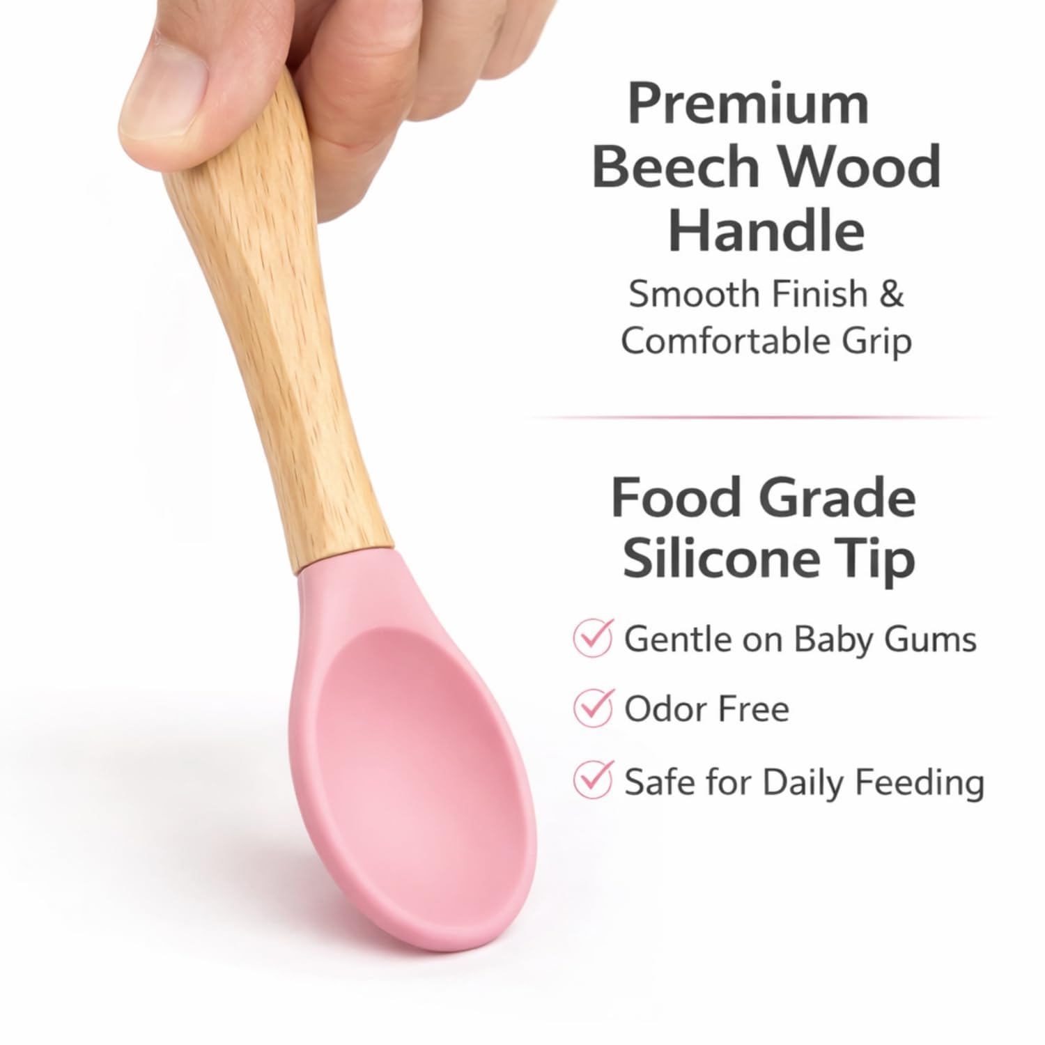UCRAVO Pink Baby Feeding Bowl & Spoon Set | Silicone Suction Bowl for Baby Food | BPA Free Toddler Bowl | Anti-Spill Design Baby Led Weaning Self Feeding Set | Infant Silicone Bowl with Spoon