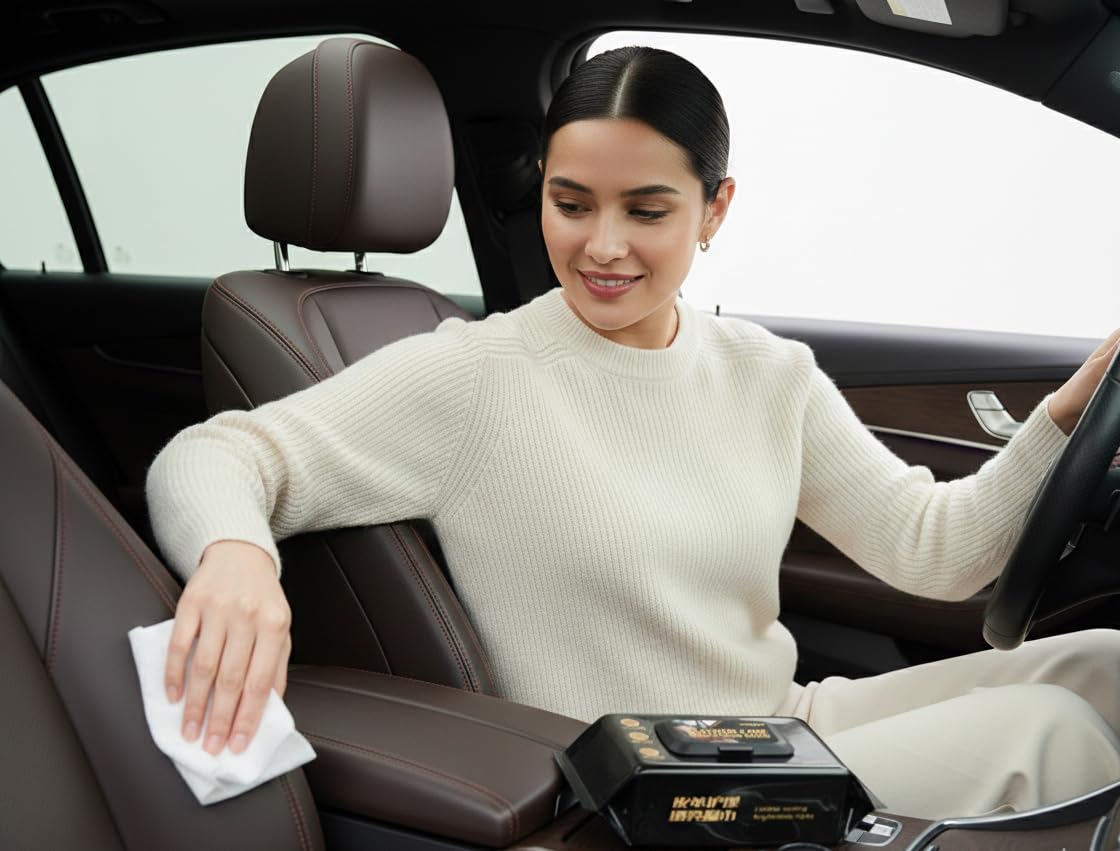 UCRAVO Leather Care Brightening Wipes 80 PCS – Car Seat Leather Cleaner & Conditioner Wipes for Sofa, Bags, Shoes, Wallet, Jacket, Furniture | Removes Dirt, Restores Shine & Protects Leather