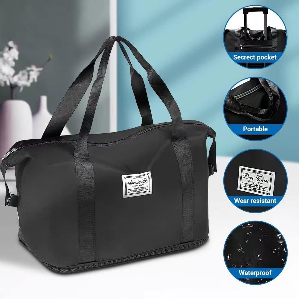 UCRAVO Travel Duffle Bag Expandable Folding Travel Bag for Women, Lightweight Waterproof Carry Luggage Bag for Travel (Multicolor)