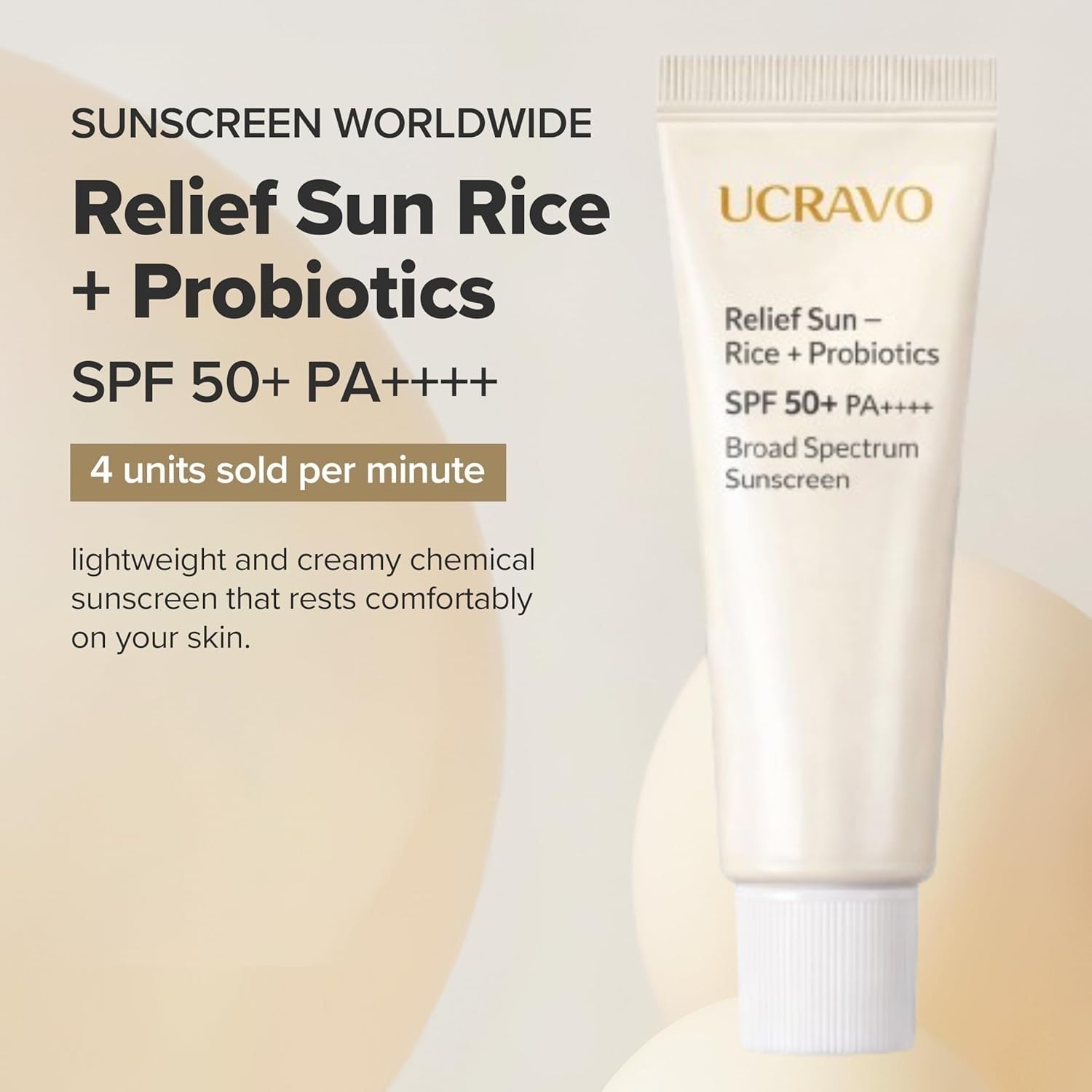 UCRAVO Sunscreen SPF 50+ PA++++ for Oily Skin & Acne Prone Skin Lightweight Oil Free Face Sunscreen Cream – No White Cast Korean Formula Matte Finish Sunblock Broad Spectrum Protection Daily Use 50ml