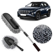 UCRAVO 2 PCS Microfiber Car Duster, Microfiber Car Duster Exterior Scratch Free, car Accessories, Washable Car Brush Duster Extendable Interior, Dust Cleaning Tool (Small+Big)