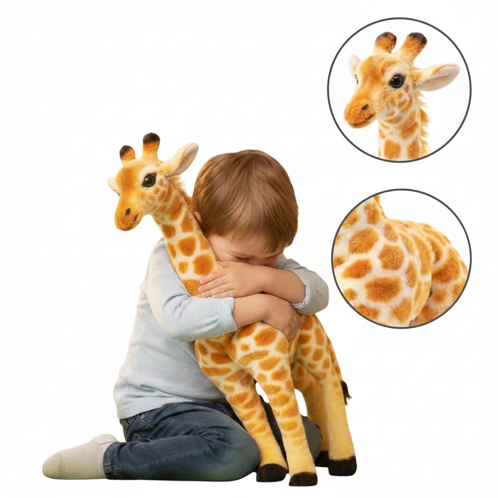 UCRAVO Giraffe Soft Stuffed Plush Animal Toy for Kids Boys & Girls | Super Soft Plush Toy | Cute Jungle Animal Teddy | Safe, Washable, Birthday Gift Toy for Unisex Babies, Toddlers & Children