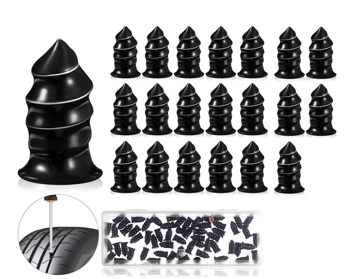 UCRAVO 20Pcs Tire Repair Nails, Car Vacuum Tire Repair Rubber Nails Kit, Self-Service Tire Repair Nail, Quick Puncture Repair Tools, Suitable for car, Motorcycle, ATV, Truck, Tire Puncture Repair