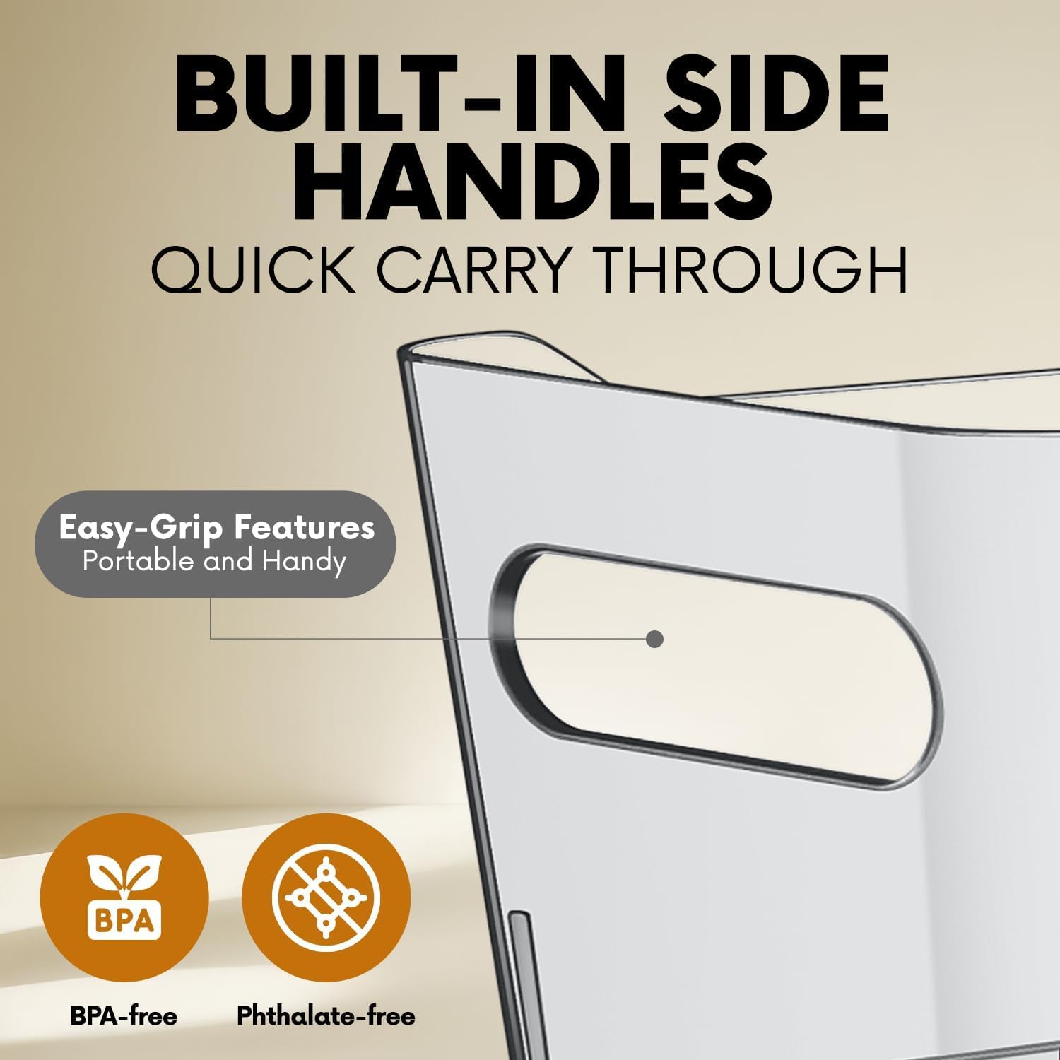 UCRAVO 8 Pcs Multipurpose Refrigerator Organizer Box Set Clear Plastic Fridge Storage Bins with Handle | Pantry & Kitchen Cabinet Basket for Vegetables, Fruits, Packaged Food, Bottles, Snacks & More