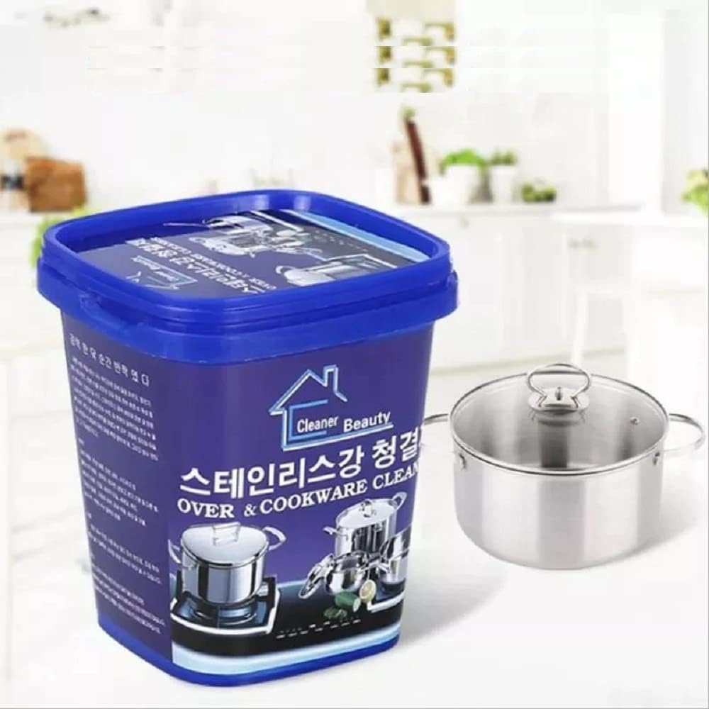 UCRAVO Multipurpose Quickly Cleaner & Polish Remover Paste Stainless Steel Oven, Cookware & Kitchen Surface Cleaner Heavy Duty Grease,Stain,Rust & Tarnish Remover Pots,Pans, Sinks Appliances & Metal