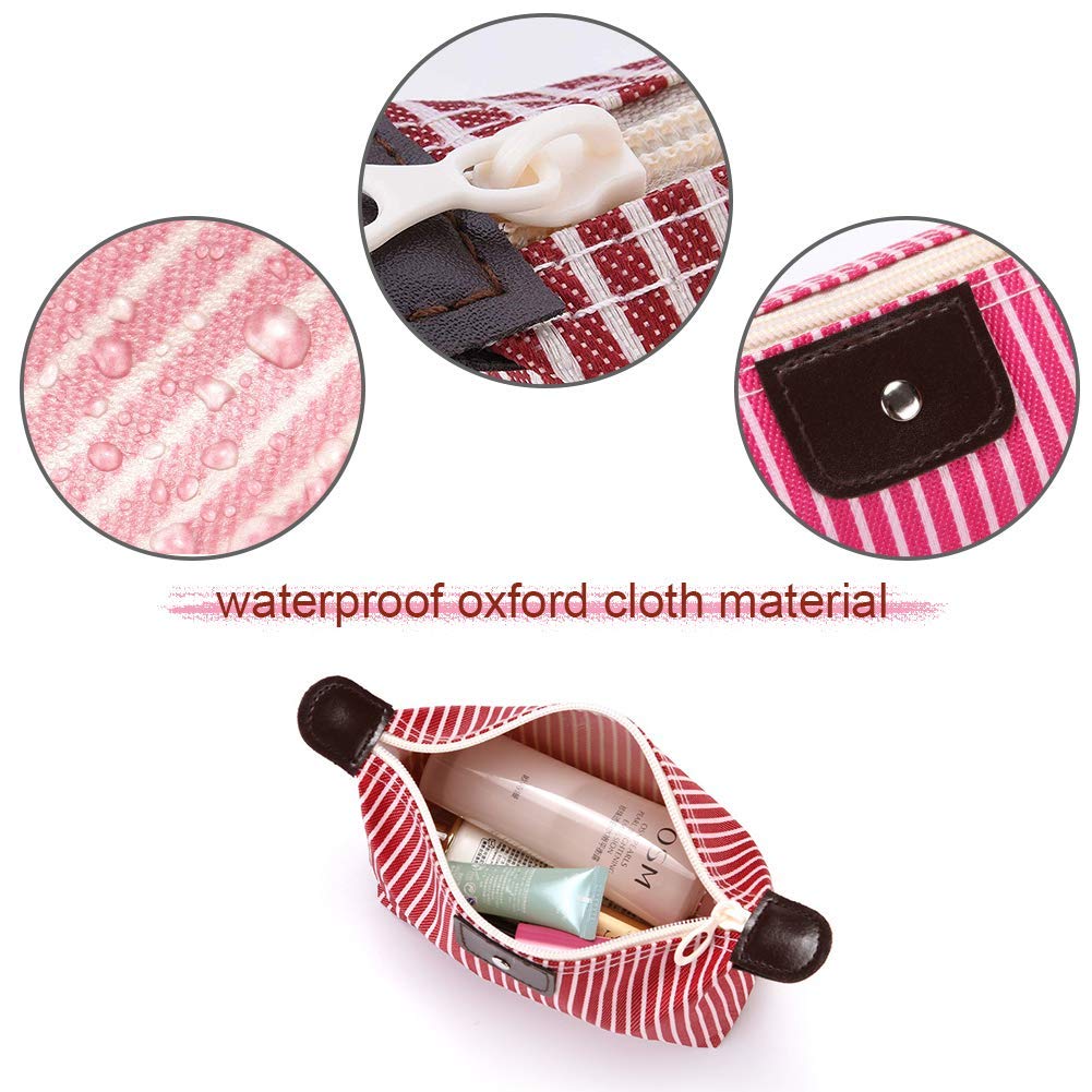 UCRAVO Red Large Travel Makeup Bag for Women – Waterproof Cosmetic Organizer Pouch, Full Size Toiletry Bag with Handle, Durable PU Leather Vanity Case for Vacation, Accessories, and Daily Storage