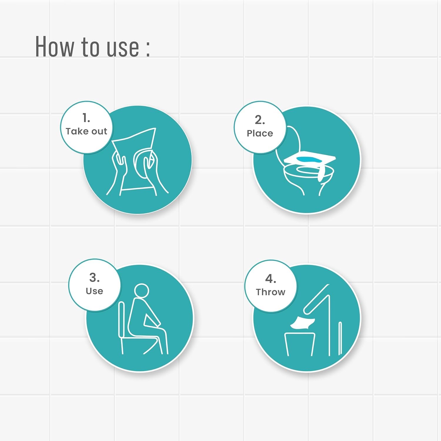 UCRAVO Disposable Paper Toilet Seat Covers for Women & Men | Flushable Unhygienic Toilet Seats Protector | Public Toilet, Travel, Office & Pregnancy Hygiene Solution | No Direct Seat Contact (30 pcs)