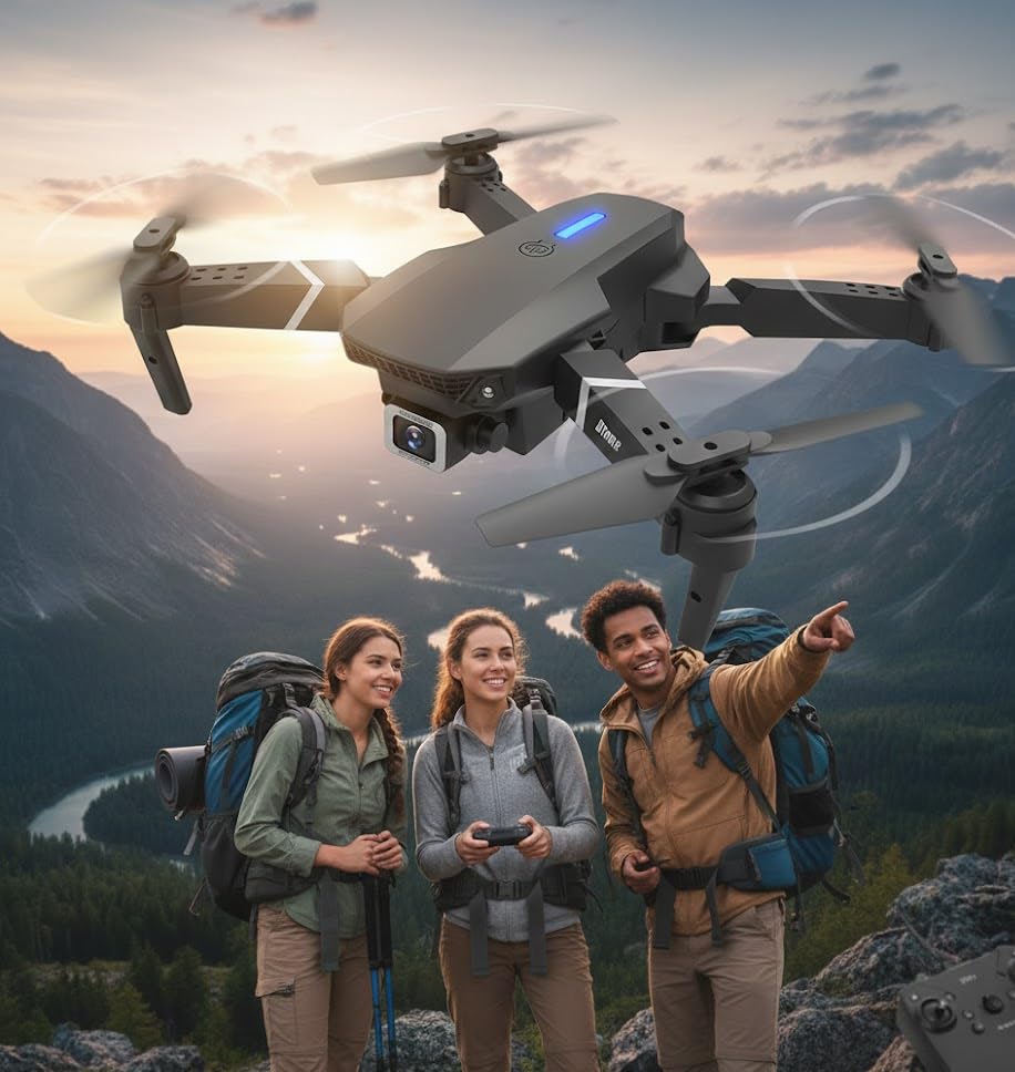 UCRAVO Foldable Drone with Camera for Adults 1080P HD | Mini RC Quadcopter with Auto Return, One Key Take Off & Landing | Altitude Hold, Headless Mode | Portable Drone with Carrying Case