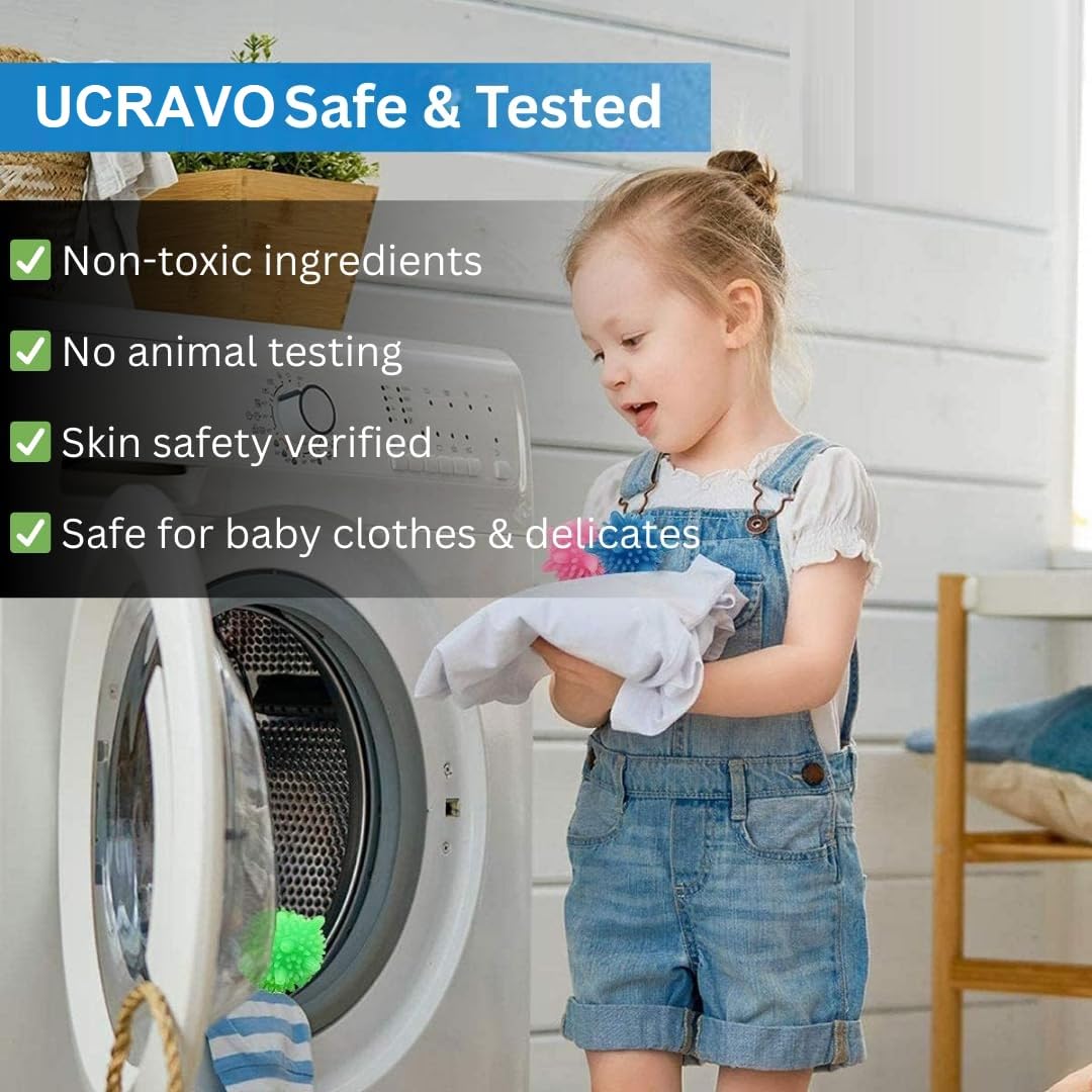 UCRAVO 50 Pcs Reusable Laundry Washing Balls for Washing Machine Deep Clothes Cleaner, Dirt, Dust, Lint & Pet Hair Remover, Fabric Softener & Protection Cleaner Balls for Clothes & Daily Laundry Wash