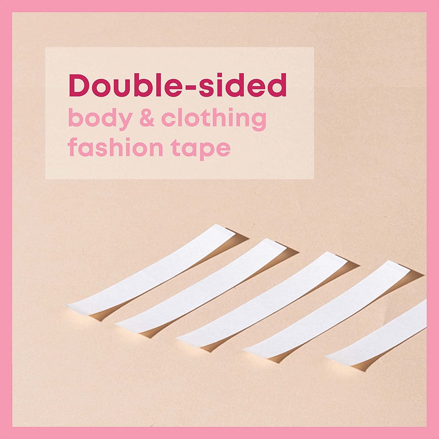UCRAVO Double Sided Tape for Fashion Clothes Skin | Fabric Tape & Body Tape | Strong Multi Use Transparent Clear Color | Fabric and Skin Friendly for All Skin Shades (72 Strips)
