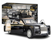 UCRAVO Luxury Die Cast Car Model 1:24 Scale | Premium Metal Toy Car with Openable Doors, Bonnet & Trunk | Pull Back Car with Realistic Interior | Collectible Showpiece Car Model for Kids Adults