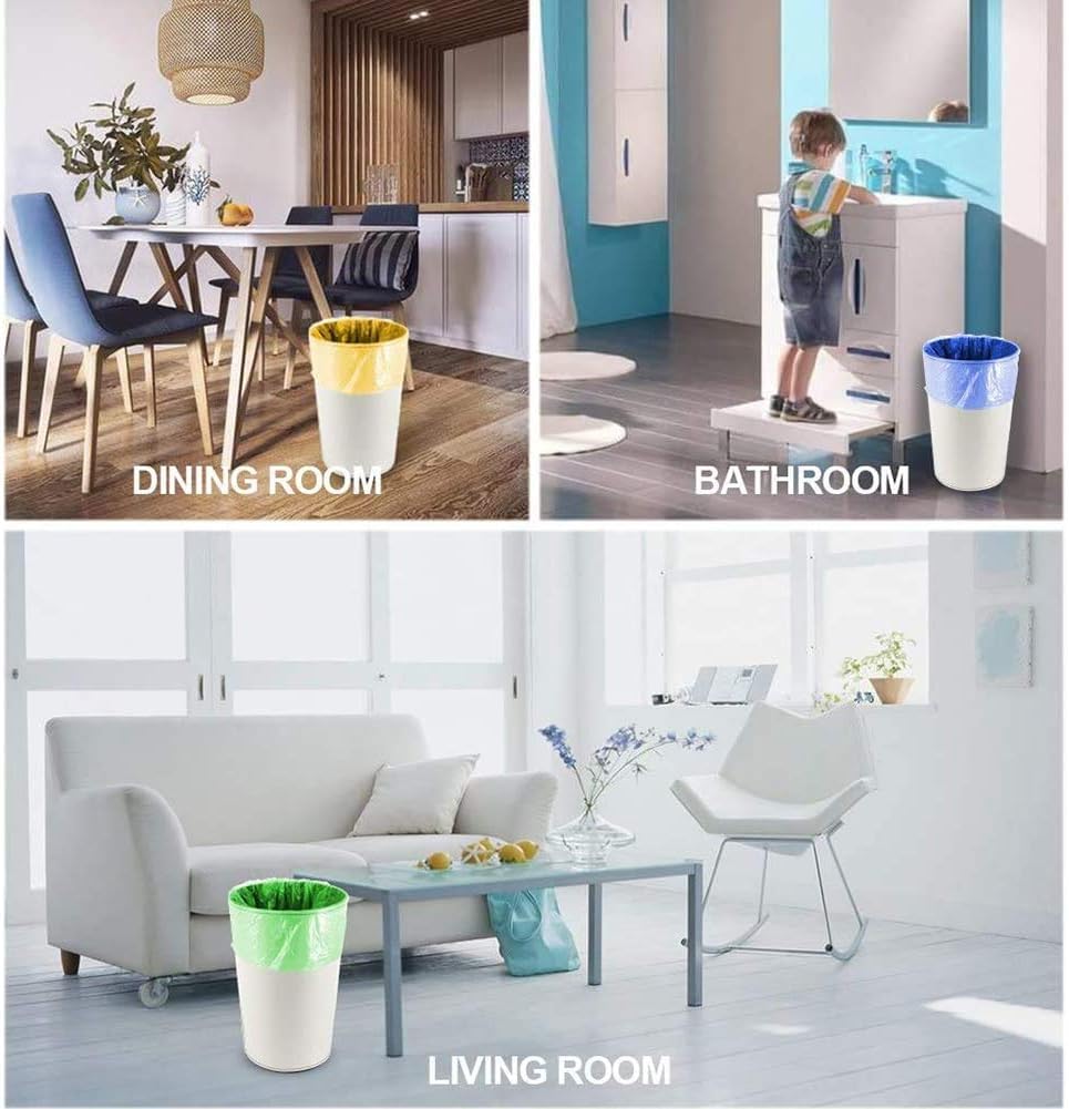 UCRAVO Portable Garbage Bags for Kitchen Dustbin 43x60 cm Disposable Trash Bags with Handles Thick, Leakproof, Biodegradable Polybin Bags for Home,Office,Car,Bathroom,Wet & Dry Waste Multicolor Rolls