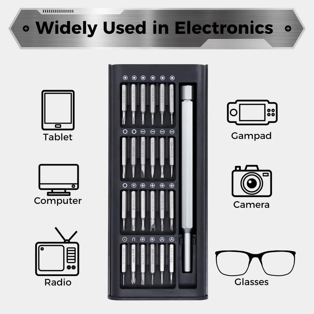 UCRAVO 32-in-1 Small Screwdriver Set, Mini Precision Professional Electronics Repair Tool Kit with 30 Bits Magnetic Driver Kit for Phone, Watch, DIY, Game, Console, Tablet, Computer Maintenance Tool