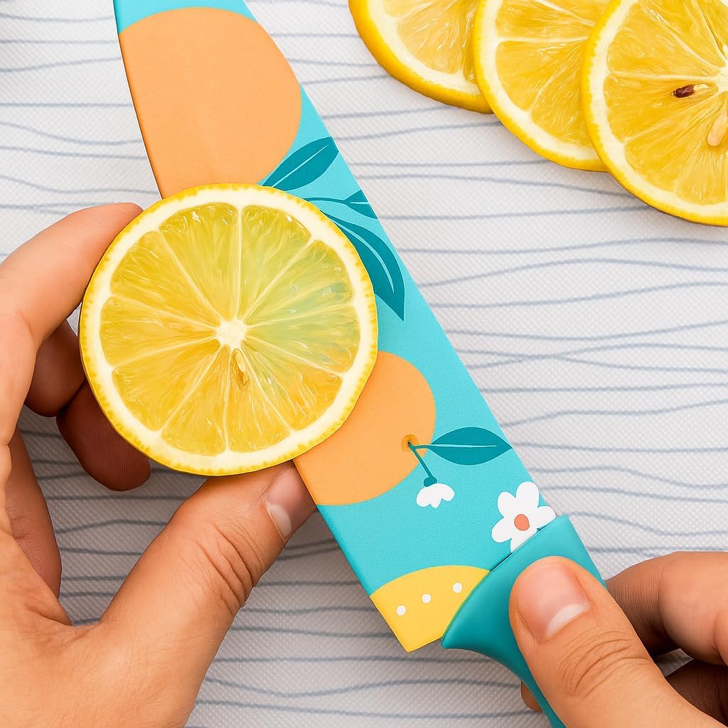 UCRAVO 3 Pcs Green Professional Kitchen Knife Set, Colorful Stainless Steel Chef Utility, Paring Knife, Razor Sharp Multipurpose Knives for Cutting Vegetables, Fruits, Bread with Non Slip Handle