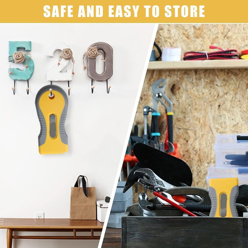 UCRAVO Heavy Duty Glass Scraper Tool with 15 Razor Blades | Multi-Purpose Stove Top & Cooktop Cleaner | Ceramic Glass Hob, Induction Plate, Window, Sticker & Paint | Rust & Burnt Food Remover