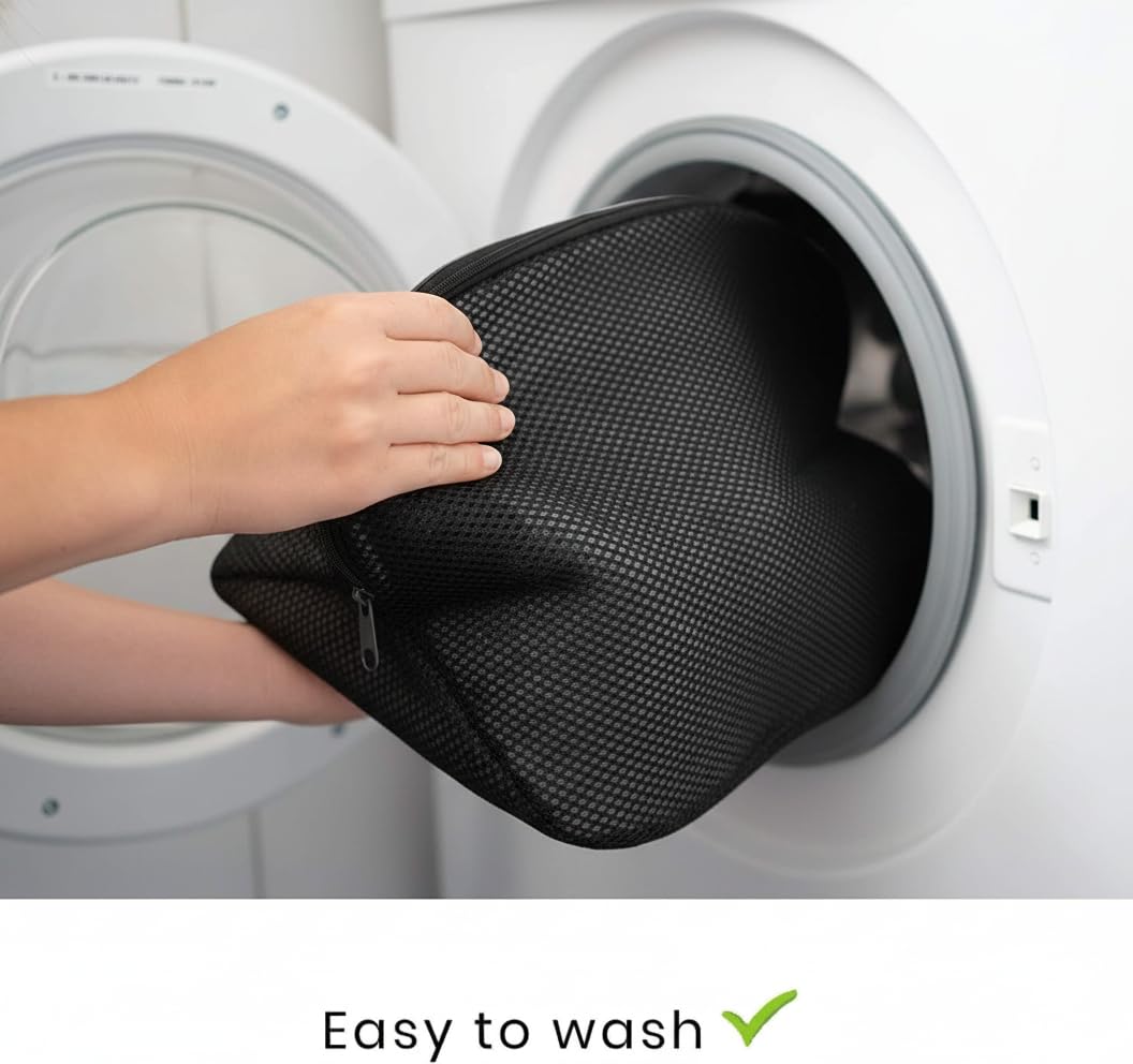 UCRAVO Black Reusable Mesh Shoe Washing Bag for Washing Machine Heavy-Duty Laundry Wash Pouch with Zip Protection Sneaker, Sports Shoes, Baby Shoes Cleaner Bag Machine Wash Safe,Durable & Breathable