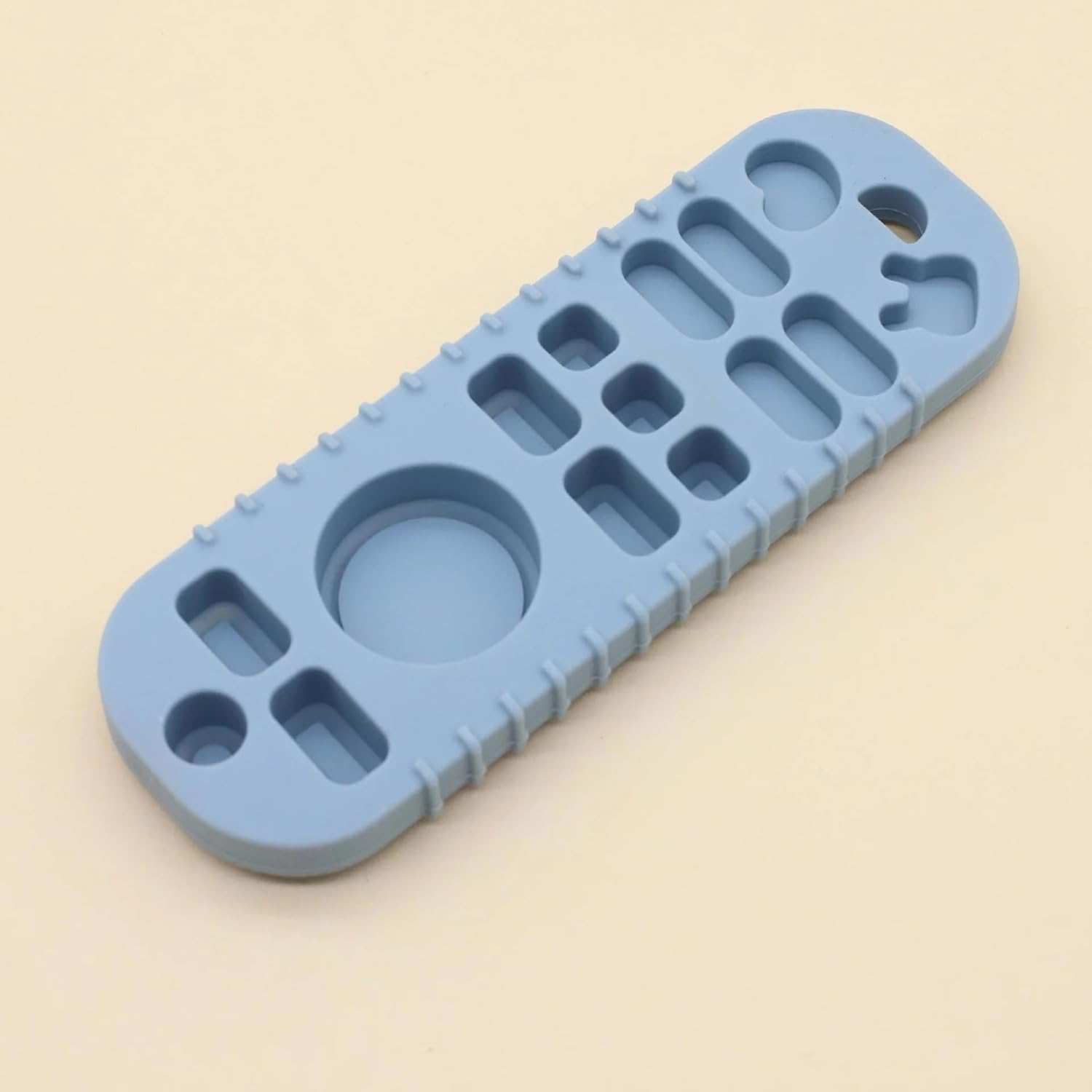 UCRAVO Remote Silicone Baby Teether for Teething Gums for 3+ Months Baby, Helps Biting Skills Development, Colour & Shape Recognition, Food Grade Silicone for Infants, Babies, and Toddlers-Blue