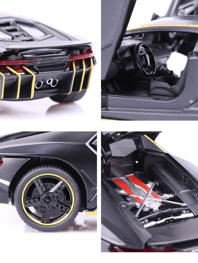 UCRAVO Luxury Die Cast Car Model 1:24 Scale | Premium Metal Toy Car with Openable Doors, Bonnet & Trunk | Pull Back Car with Realistic Interior | Collectible Showpiece Car Model for Kids Adults