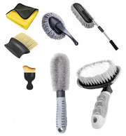 UCRAVO 9-Piece Car Cleaning Kit with Extendable Microfiber Duster | Glass Anti-Fog Spray & Oil Film Remover | Professional Tire & Hub Brush Set | Interior Detailing & Restoration Tool Kit