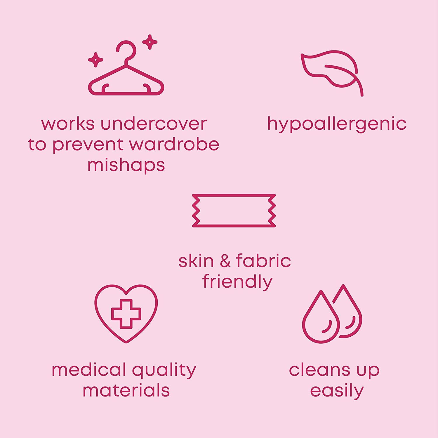 UCRAVO Double Sided Tape for Fashion Clothes Skin | Fabric Tape & Body Tape | Strong Multi Use Transparent Clear Color | Fabric and Skin Friendly for All Skin Shades (72 Strips)