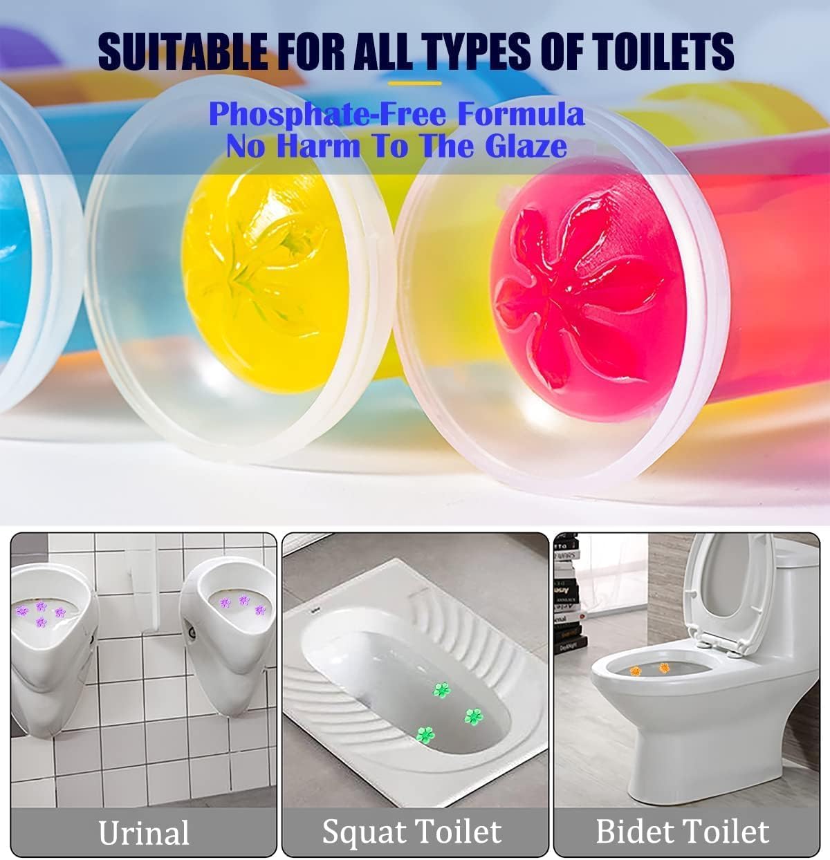 UCRAVO Toilet Cleaning Gel Stamp with Applicator | Automatic Toilet Bowl Freshener | Long Lasting Floral Toilet Cleaner Gel | Bathroom WC Rim Cleaner & Deodorizer | Pack of 1 Applicator + Gel