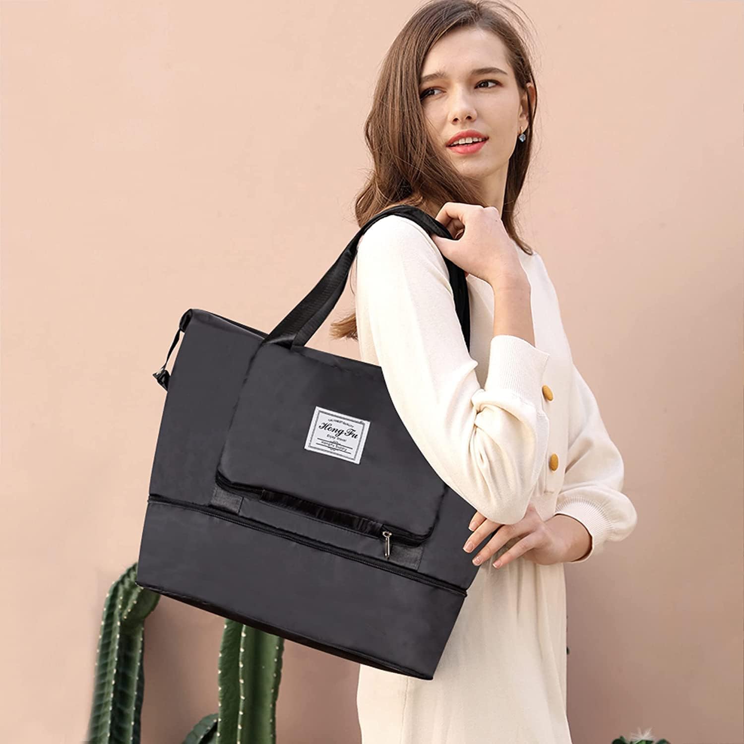 UCRAVO Travel Duffle Bag Expandable Folding Travel Bag for Women, Lightweight Waterproof Carry Luggage Bag for Travel (Multicolor)