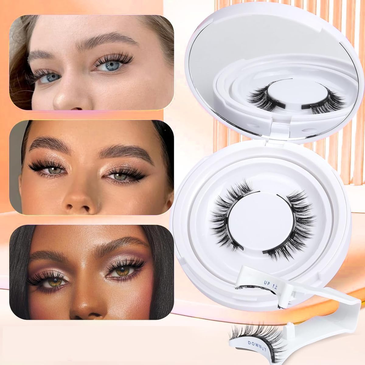 UCRAVO Magnetic Eyelashes for Women Natural Look Reusable Wispy Magnetic Lashes No Glue No Eyeliner Needed – Lightweight Invisible Band False Eyelash Extension Kit for Party Wedding Makeup