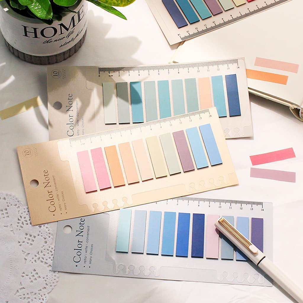 UCRAVO Sticky Tabs Transparent Sticky Notes Writable and Multifunctional Tabs with Ruler Reminder Tabs for Page Markers or Book Reading Notes Sorting Files,Self-Stick Notes (2)