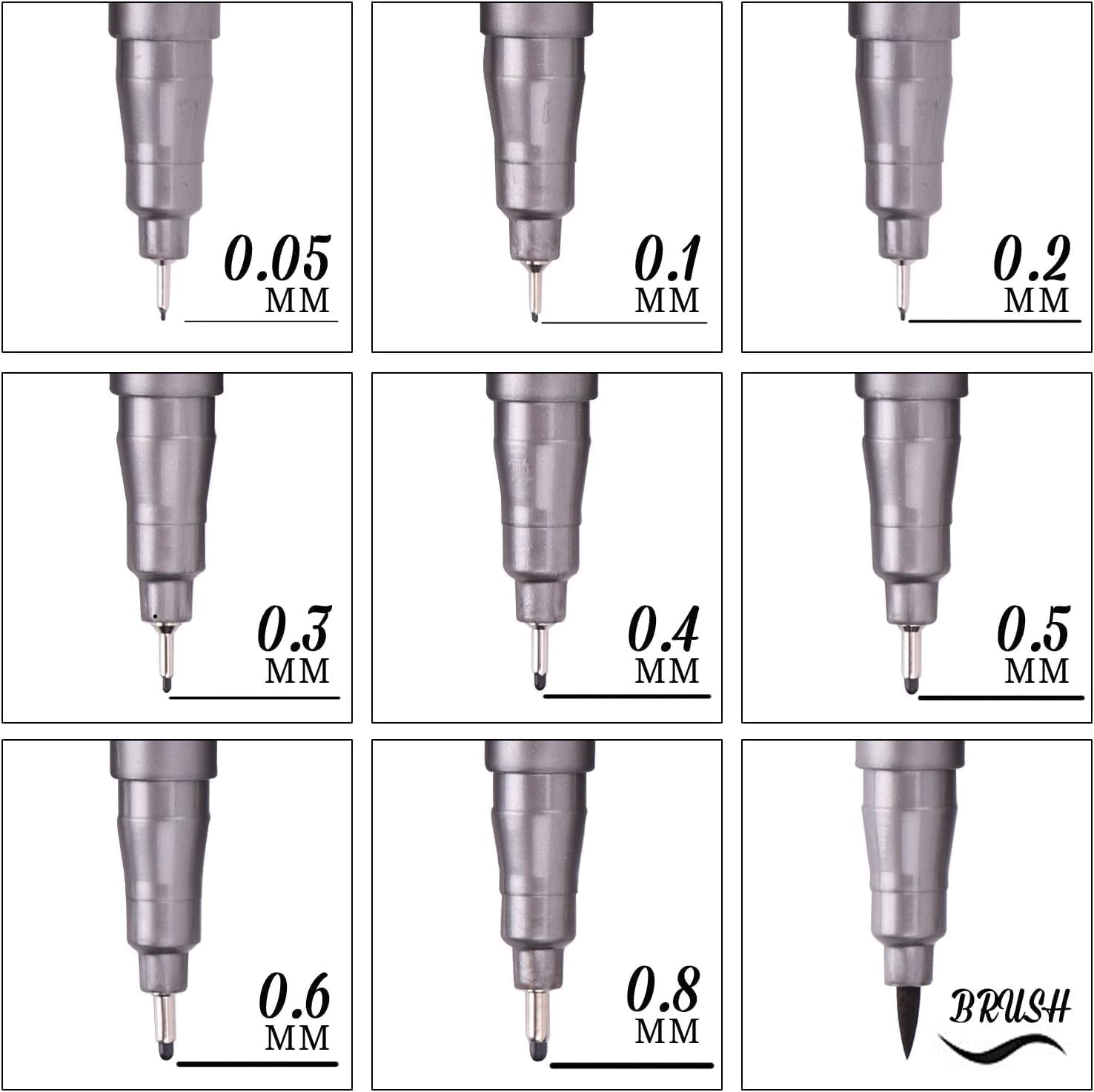 UCRAVO Black Micro-Pen Fineliner Ink Pens - Waterproof Archival Ink Micro Fine Point Writing Drawing Pens for Sketching, Anime, Artist Illustration, Technical Drawing, Office Documents, Scrapbooking