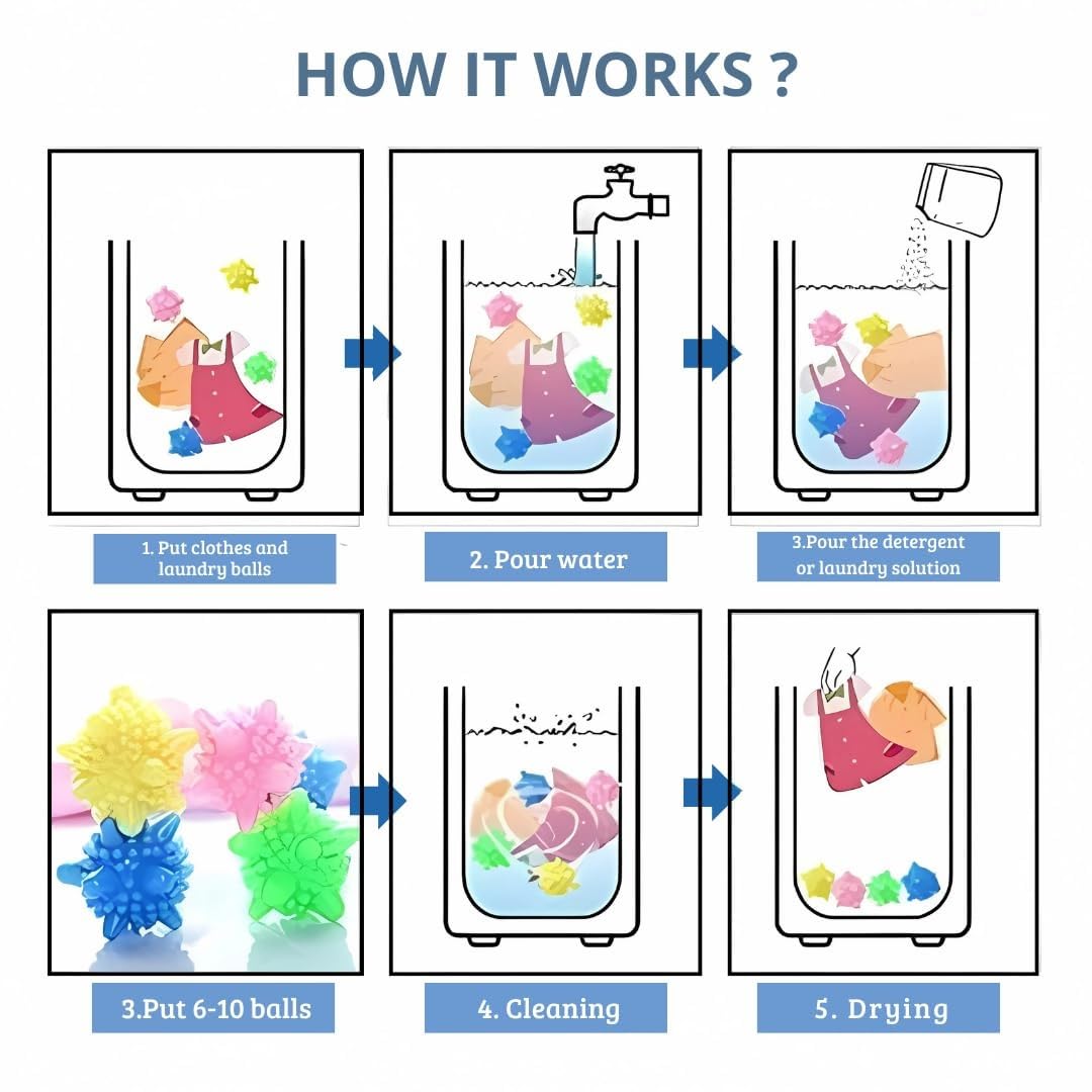 UCRAVO Reusable Laundry Washing Balls 100 PCS for Washing Machine – Deep Cleaning Clothes, Lint & Pet Hair Remover, Fabric Softener Cleaner Balls for Front Load & Top Load Machines