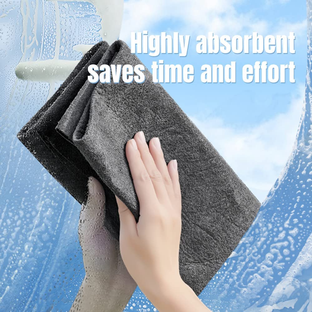 UCRAVO 3Pc Ultra Absorbent Magic Cleaning Cloth 30x30CM Reusable Microfiber Towel for Kitchen,Car,Window & Glass Thick Lint-Free,Streak-Free Miracle Rag for Home,Mirror, & Multi-Surface Cleaning