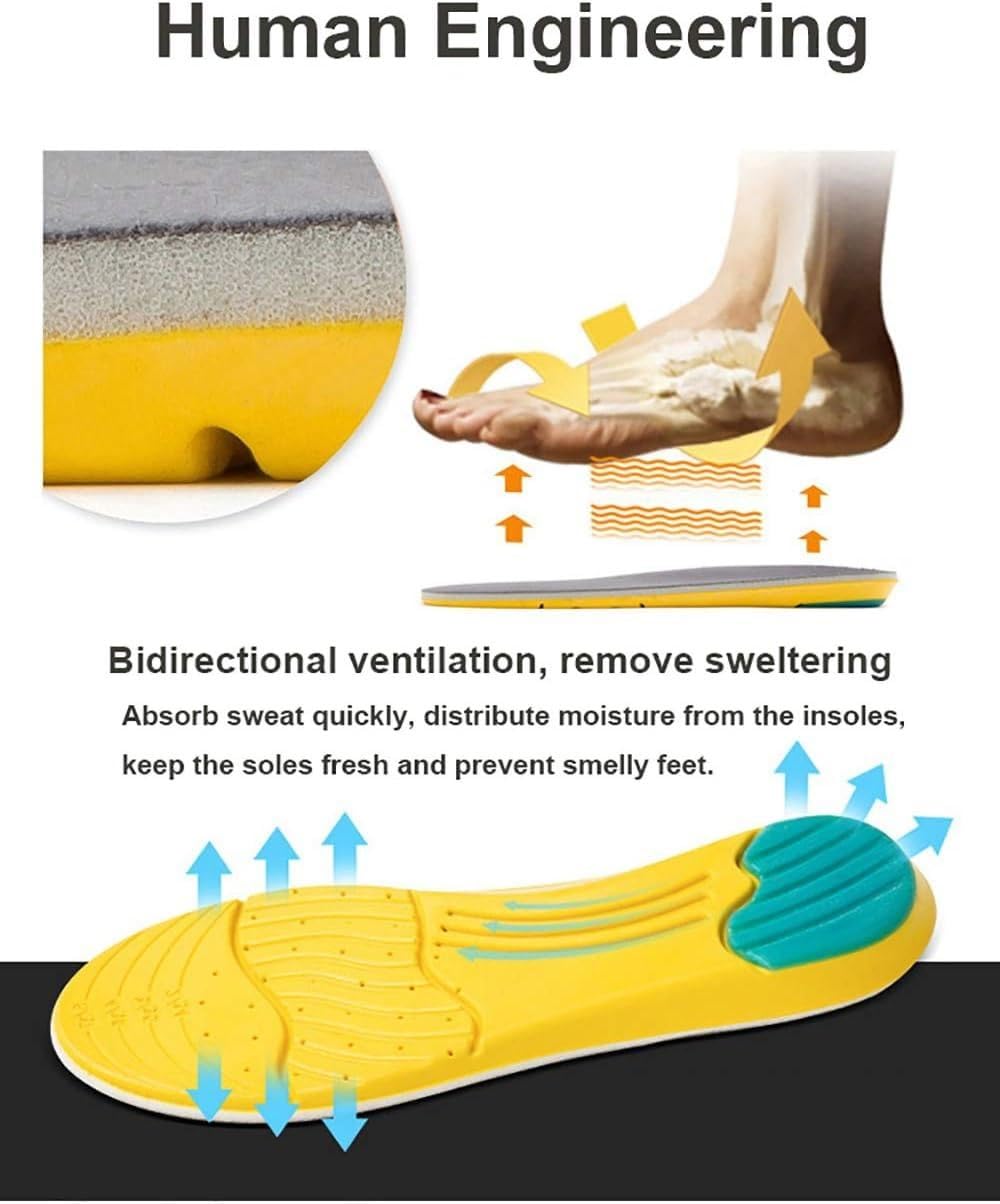 UCRAVO Orthopedic Arch Support Insoles for Men & Women |Shock Absorbing Shoe Inserts for Flat Feet, Plantar Fasciitis & Heel Pain | Breathable Cushion Insoles for Walking, Running, Office & Daily Use