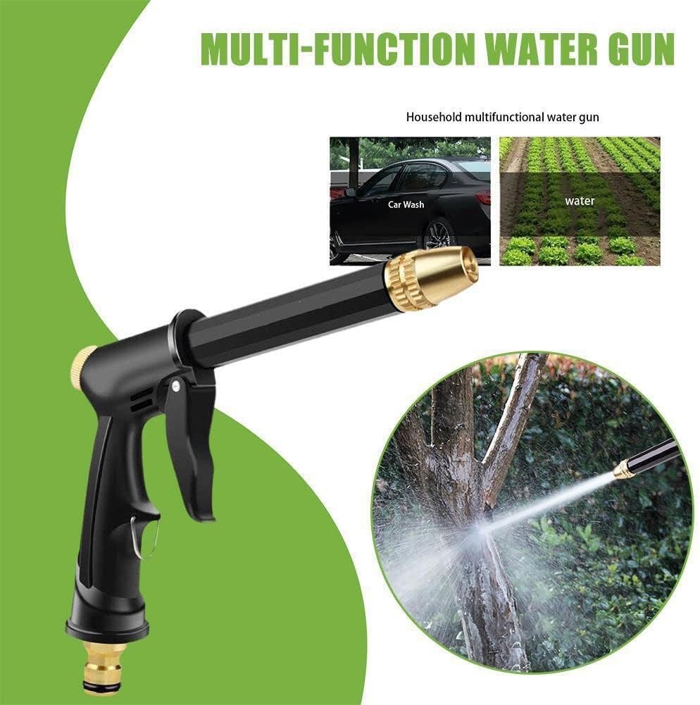 UCRAVO Metal, Rubber 1 Pc Mini Washer Gun Nozzle, Black, High Pressure Car Wash Trigger Nozzle, Multi-Pattern Spray Gun for Cleaning, Gardening, and More