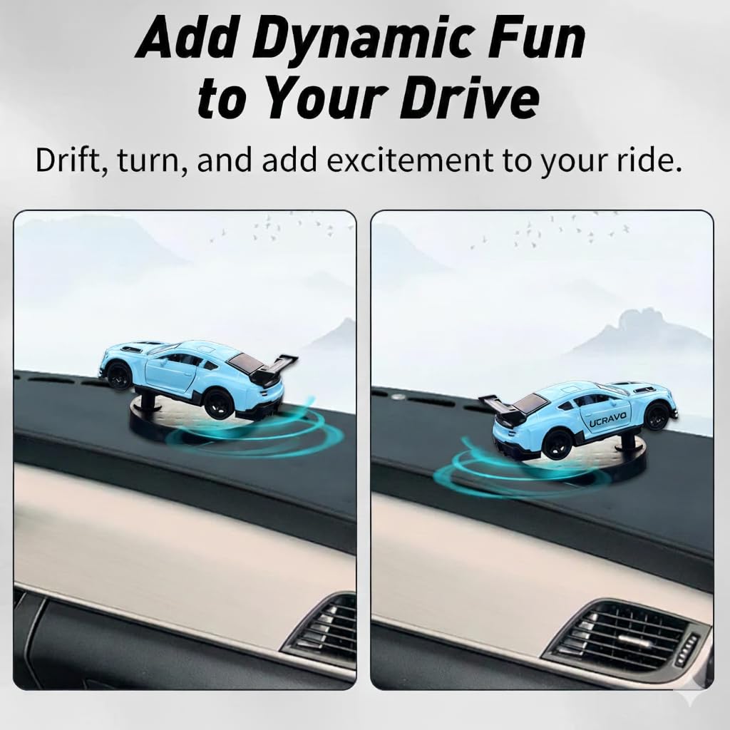 UCRAVO Rotating Car Dashboard Toy | Automatic Drifting Car Model with 360° Rotation | Anti-Stress Dashboard Decor | Creative Interior Accessories | Moving Cars Showpiece for Cars Dashboard