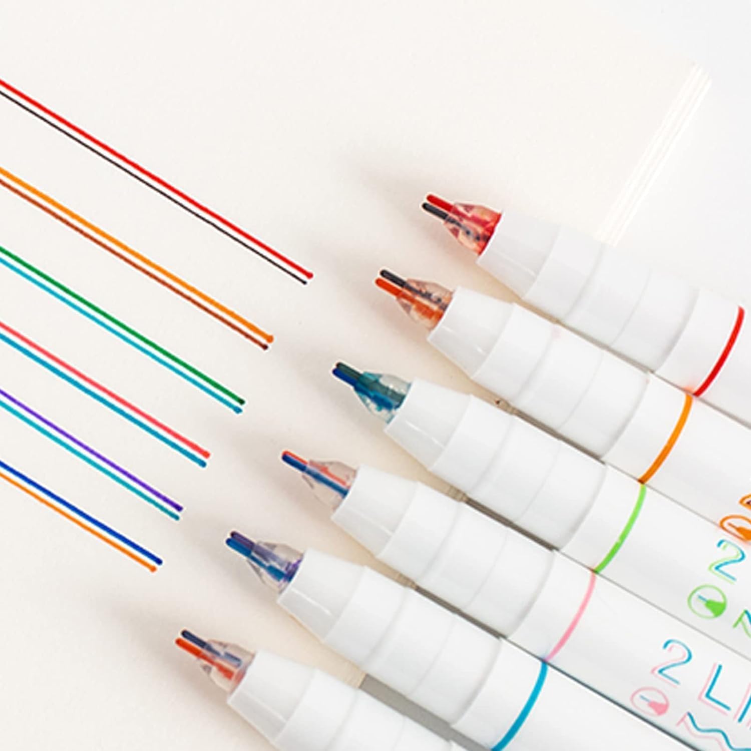 UCRAVO 2 in 1 Colored Gel Pen, 2 Lines Gel Pen Marker Gel Ink Roller Ball Pens, Stationery Supplies, Scrapbook Taking Supplies, Curve Highlighter Pen for Kids Teens Scrap Booking, Journal, Decor