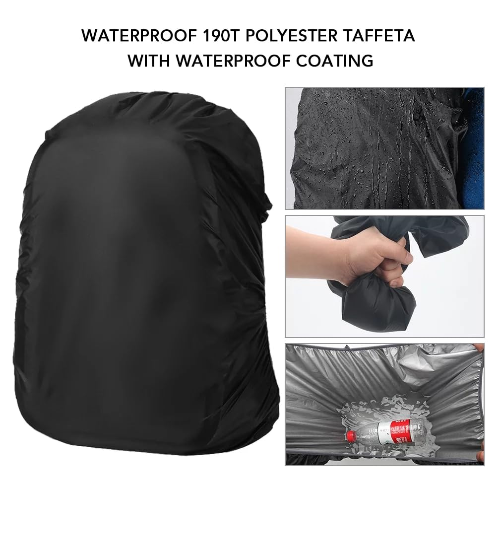 UCRAVO Waterproof Backpack Rain Cover with Adjustable Anti Slip Buckle Strap & Sliver Coating Reinforced Inner Layer for Camping, Hiking, Traveling, Hunting, Biking and More