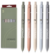 UCRAVO Gel Ink Pen Set of 5 |Ultra Smooth Writing Gel Pens with Soft Grip for Long Writing | Aesthetic Pastel Pens for Students, School, College, Office, Journaling,Notes,Exams, Sketching & Daily Use