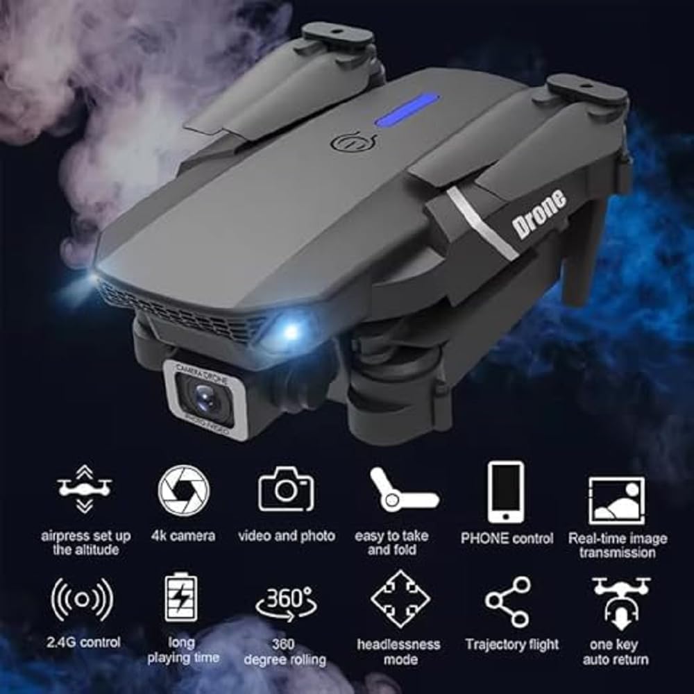 UCRAVO Foldable Drone with Camera for Adults 1080P HD | Mini RC Quadcopter with Auto Return, One Key Take Off & Landing | Altitude Hold, Headless Mode | Portable Drone with Carrying Case