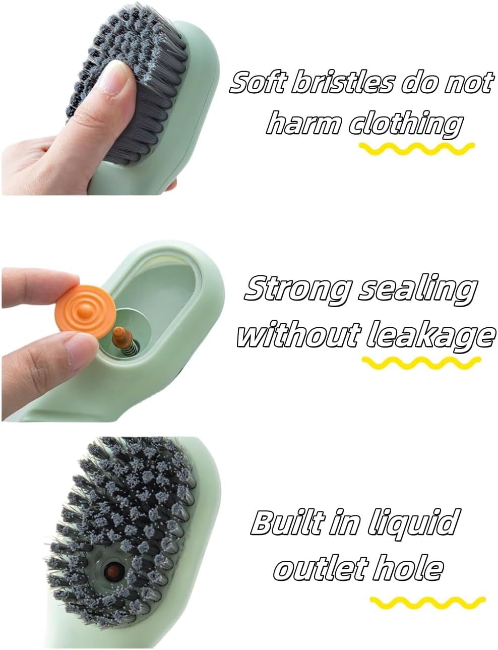 UCRAVO 2 Pieces Sneaker Cleaning Brush with Refillable Soap Dispenser | Professional Shoe Scrubber for White Canvas, Sports Shoes & Boots | Multi Surface Bathroom, Tile & Kitchen Cleaning Tool