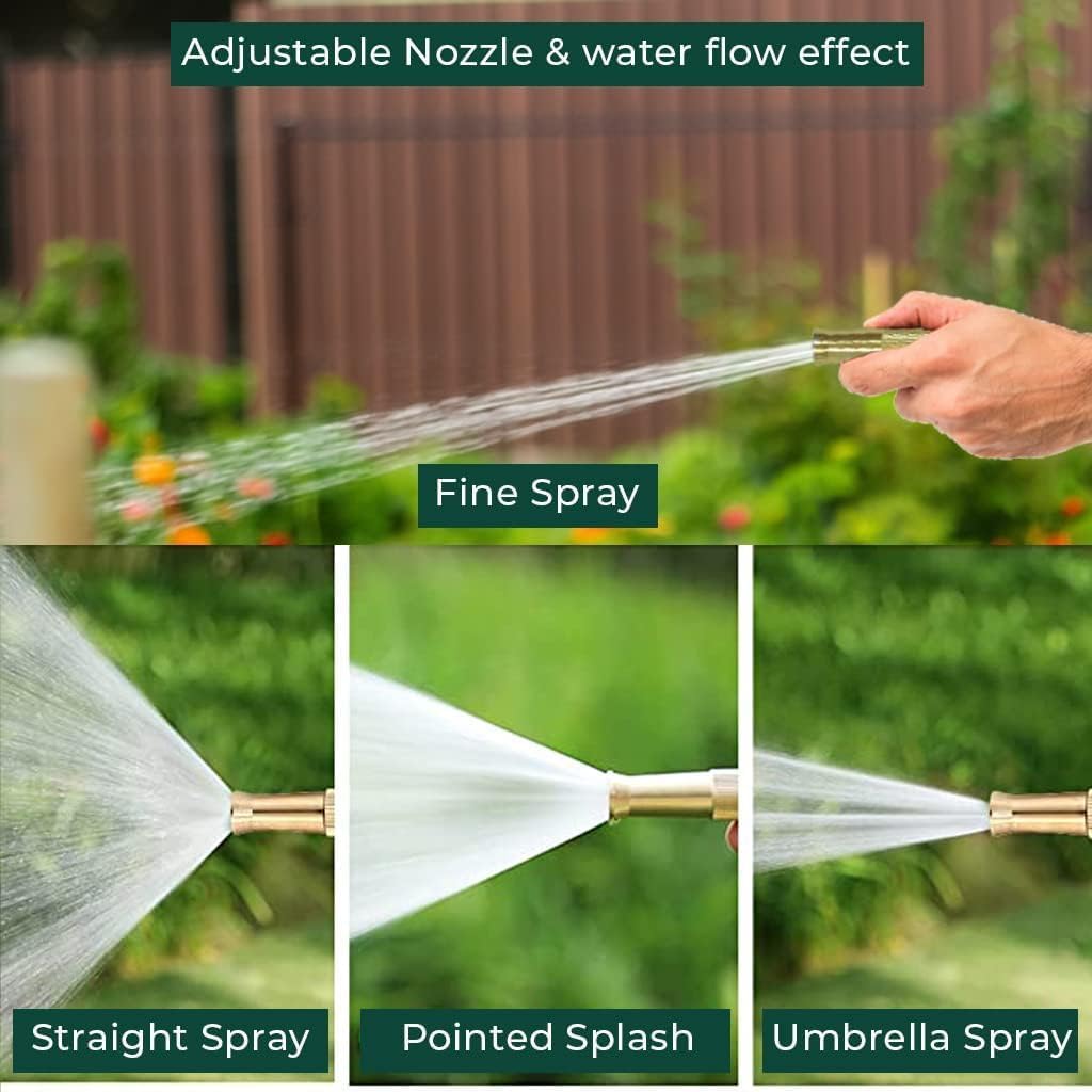UCRAVO Water Spray Gun for Car Wash, Bike Washing, High Pressure Hose Nozzle, Adjustable Water Flow Jet Sprayer for Gardening, Home Cleaning, Multi-Purpose Brass Nozzle Spray Gun