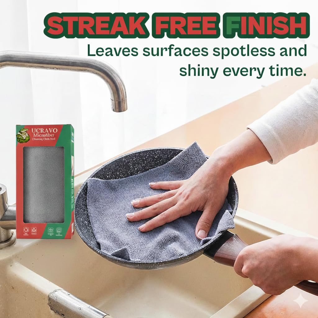 UCRAVO Reusable Kitchen Towel Roll - 4000 Times Washable | Soft & Highly Absorbent Eco Bamboo Wipes | Better Alternative to Dishcloth & Kitchen Tissue Paper Roll | 40 Sheets for Home & Glass Cleaning