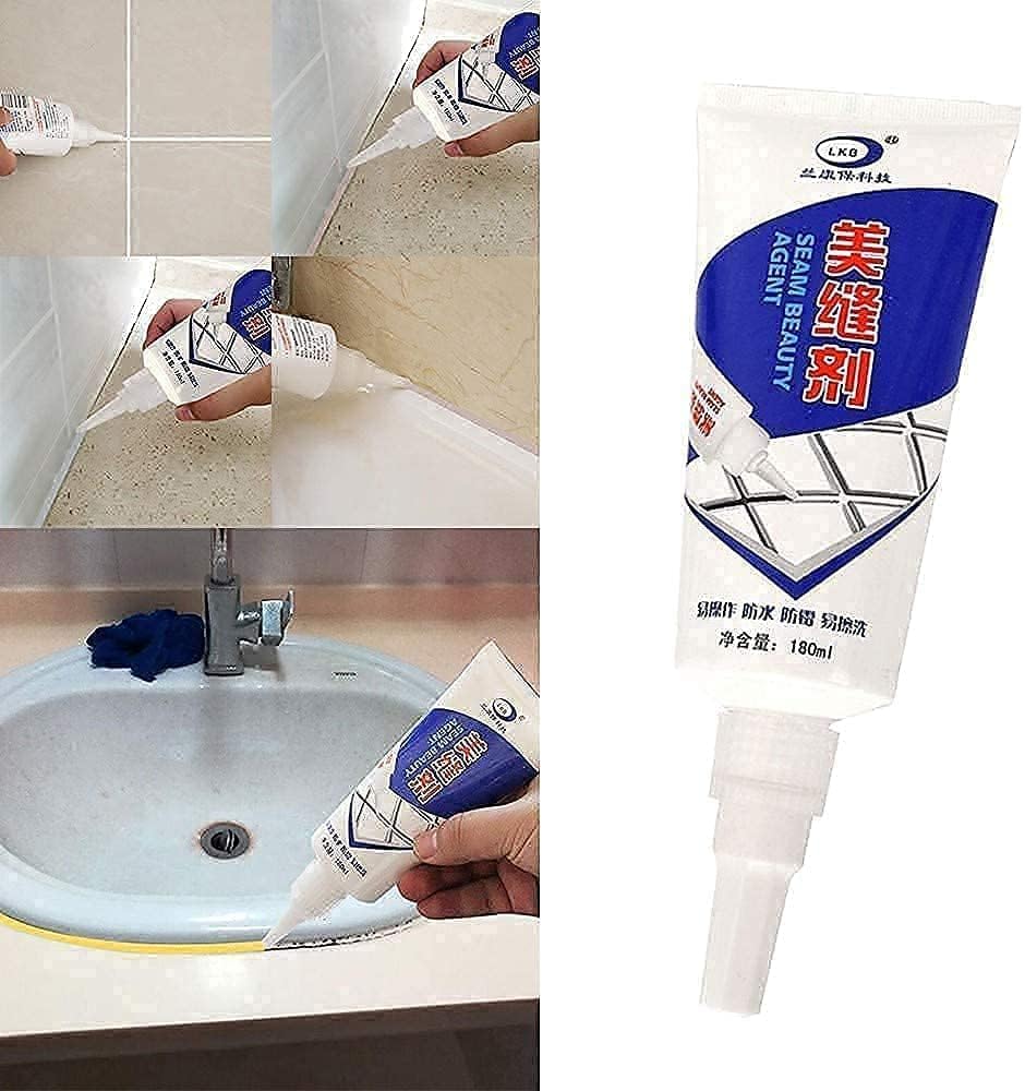 Tiles Gap Filler Waterproof 180ml, New 2025 Waterproof Tile Gap Crack Filler Tube Paste, Grout Repairs Renews Fills Tube, Filling Tile Space, Crack Seal Agent Grouting Paste for Tiles, Gap Sealant