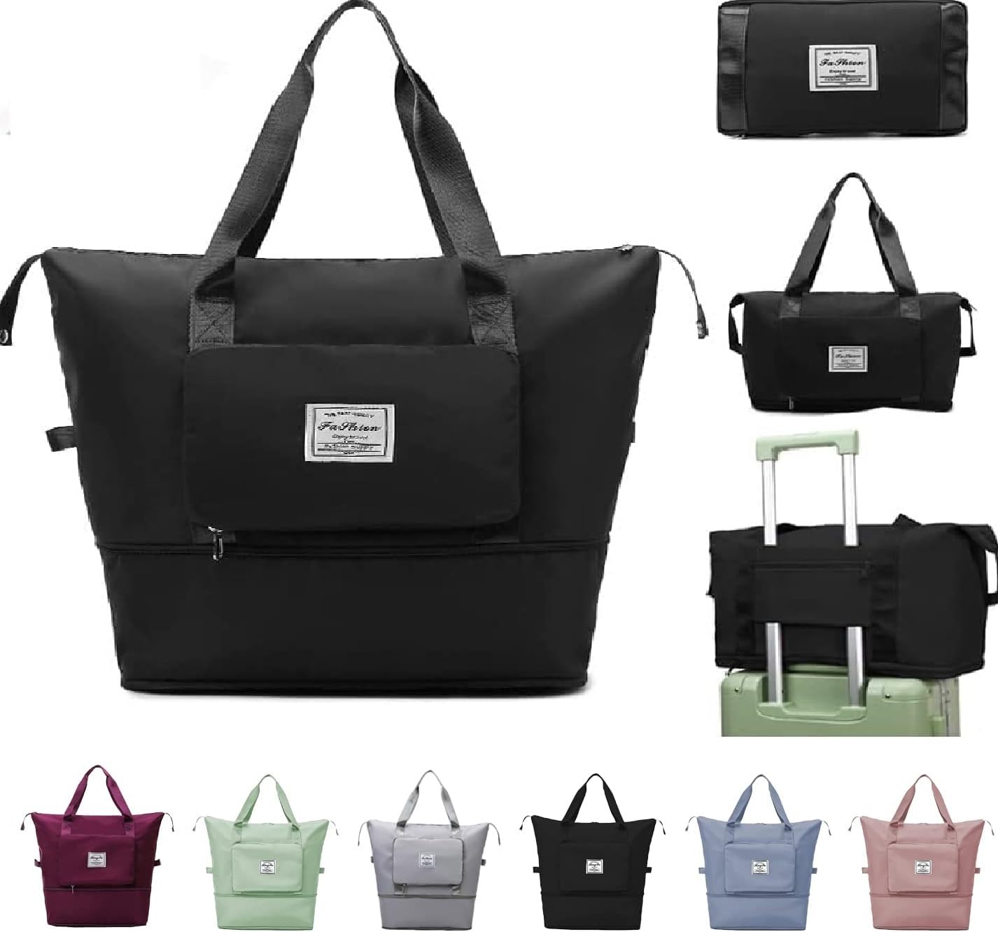 UCRAVO Travel Duffle Bag Expandable Folding Travel Bag for Women, Lightweight Waterproof Carry Luggage Bag for Travel (Multicolor)