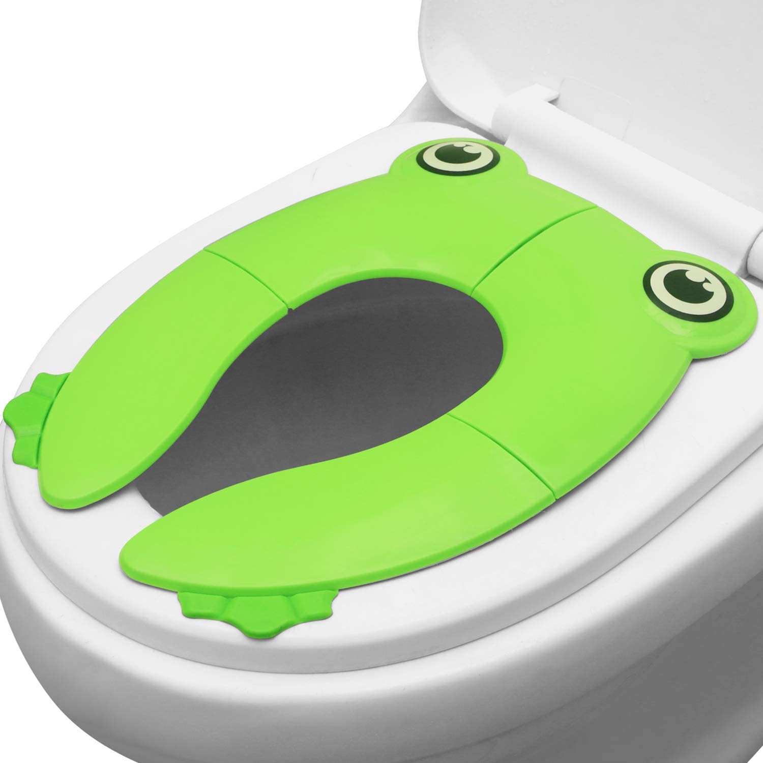 UCRAVO Folding Travel Potty Training Seat Cover for Kids | Portable Reusable Toddler Potty Seat for Toilet | Non-Slip Silicone Pads with Splash Guard | Fits Round & Oval Toilets for Boys & Girls