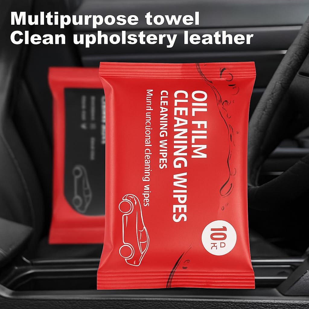 UCRAVO Car Glass Oil Film Cleaner Wipes – 40 PCS Car Window Glas Cleaner Wipes | Oil Film Remover for Windshield | Anti-Glare Water Stain Remover | Cars Glass Polish Wipe for Front & Rear Windows