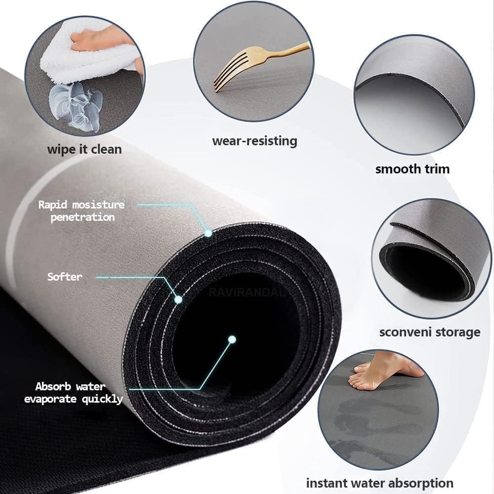 UCRAVO Kitchen Rugs and Mats Set of 2, Anti Fatigue Cushioned Non Slip Kitchen Floor Mats, Comfort and Support Standing Waterproof Kitchen Carpets, Laundry, Office, Home Decor