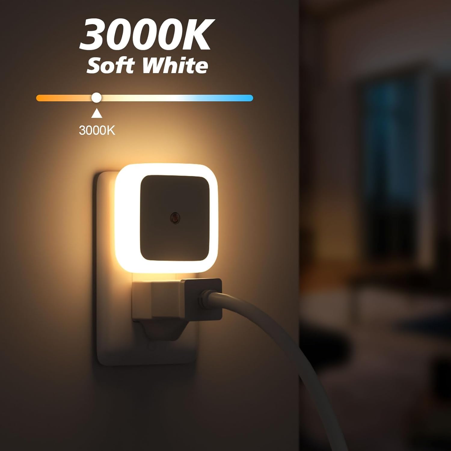 UCRAVO Plug Night Light, NightLights Plug into Wall 1 Pc, Plug in Night Light, Dusk to Dawn Safety Lighting for Bedroom,Bathroom,Stairs,Nightlight Led for, Hallway Warm White
