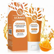 UCRAVO Orange Whitening Exfoliating Brightening Gel Vitamin C Dead Skin Removal Gels | Tan Removal Face & Body Exfoliator | Dark Spot Pigmentation Removal | Mild Peeling Gel for Glowing Skin Men Women